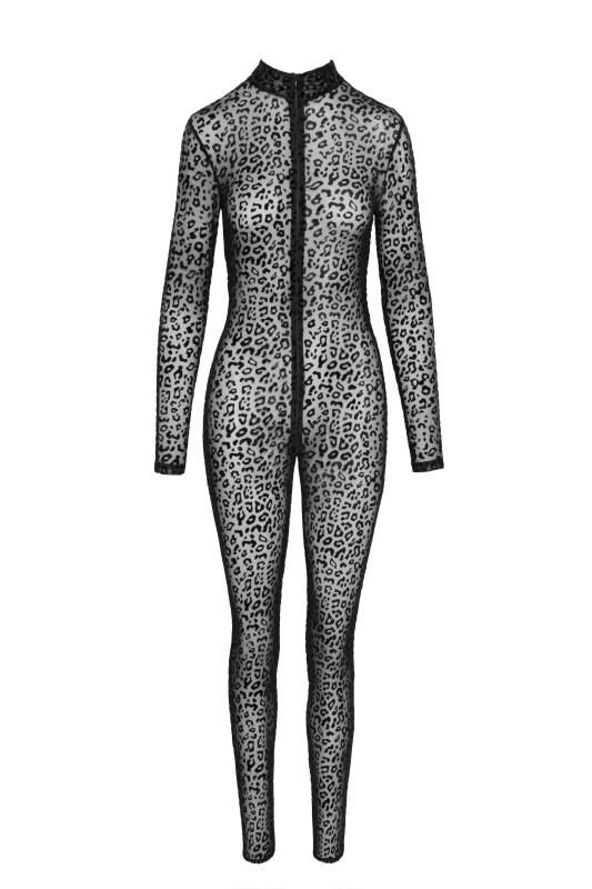 Еротичний комбінезон з леопардовим принтом M F285 Noir Handmade, чорний - Зображення 3
