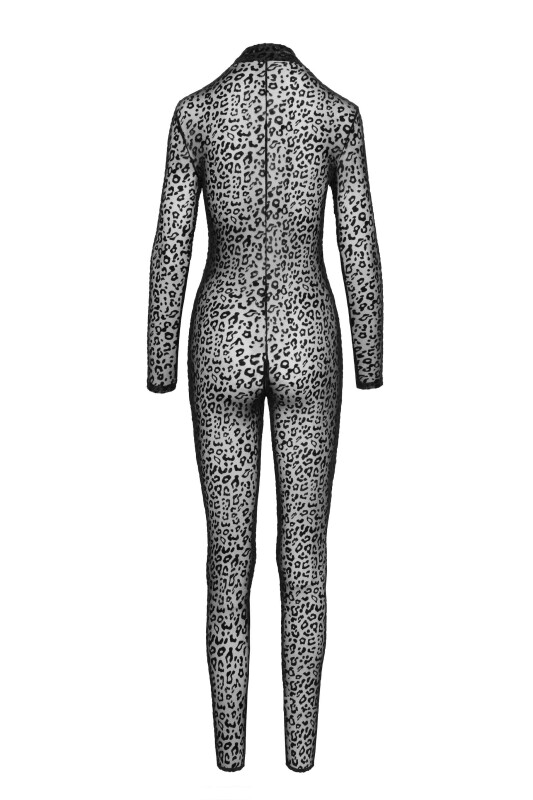 Еротичний комбінезон з леопардовим принтом M F285 Noir Handmade, чорний - Зображення 4