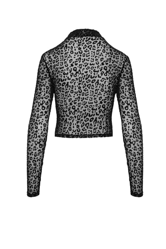 Топ сексуальний з леопардовим принтом S F289 Noir Handmade, чорний - Изображение 3