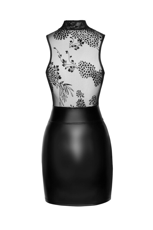 Сукня сексуальна вінілова L F241 Noir Handmade, з глибоким декольте, чорна - Изображение 4