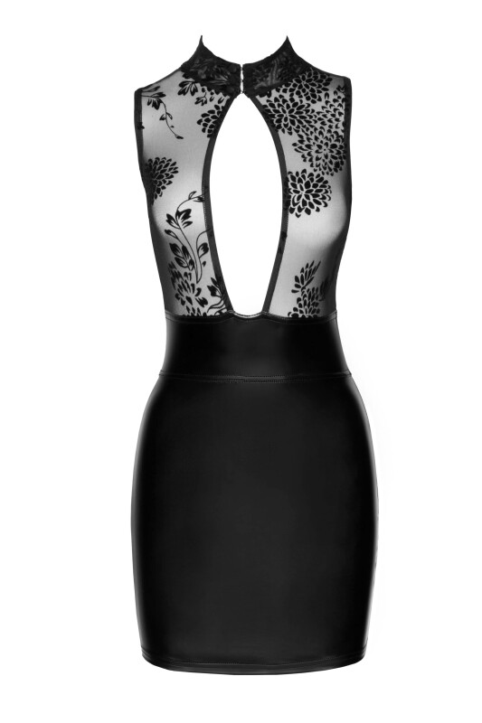 Сукня сексуальна вінілова L F241 Noir Handmade, з глибоким декольте, чорна - Изображение 3