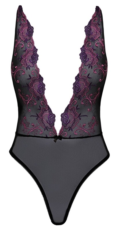 Боді сексуальний Kissable Body Embroidery, S/M, чорний - Зображення 2