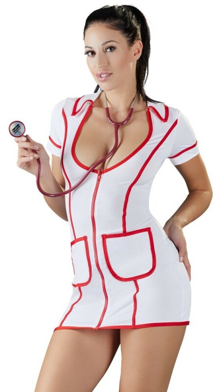 Сукня медсестри сексуальна Cottelli Colection Nurse Dress, M, біла - Зображення 2
