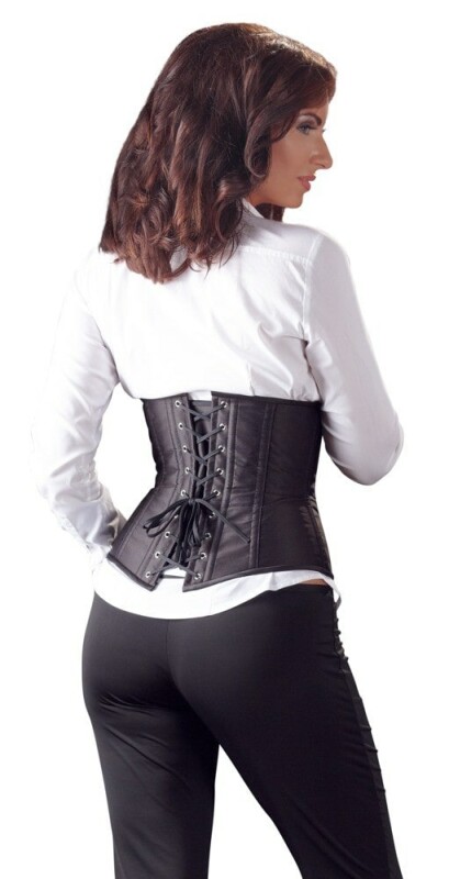 Корсет з відкритим бюстом, М, Cottelli Collection Party Corset Open Cup на талію, чорний - Изображение 2