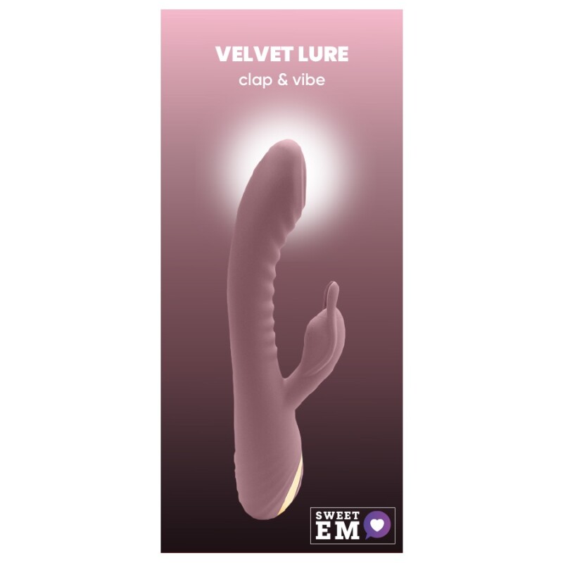Вібратор-кролик Sweet Em Clap &amp; Vibe рельєфний, рожевий, 22.5 х 4.3 см - Зображення 1