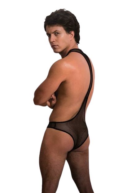 Чоловіче сексуальне боді S/M Sunspice, в сіточку, чорне - Изображение 1