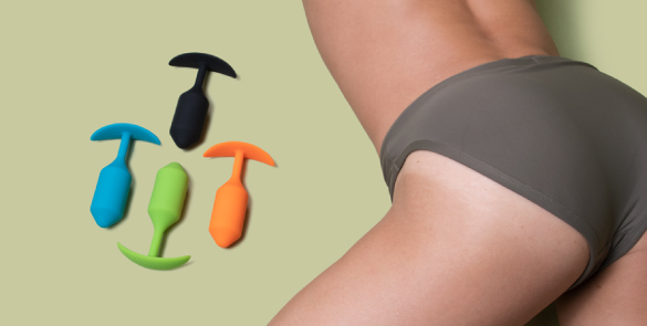 Анальна пробка зі зміщеним центром ваги B-Vibe Snug Plug 2, силіконова, зелена, 10.5 х 3 см - Изображение 8