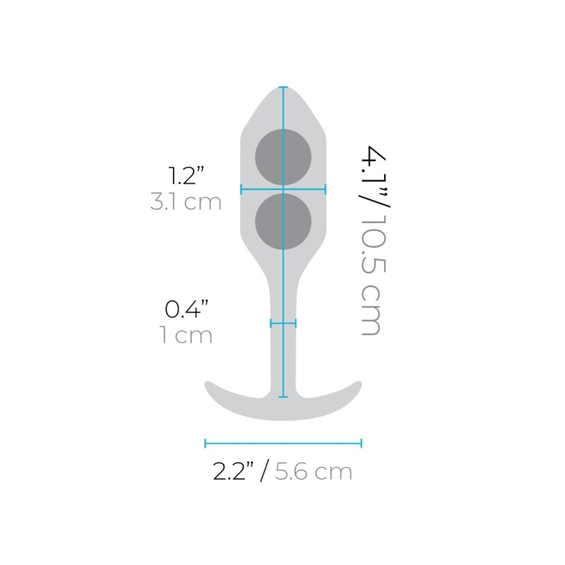 Анальна пробка зі зміщеним центром ваги B-Vibe Snug Plug 2, силіконова, зелена, 10.5 х 3 см - Изображение 6