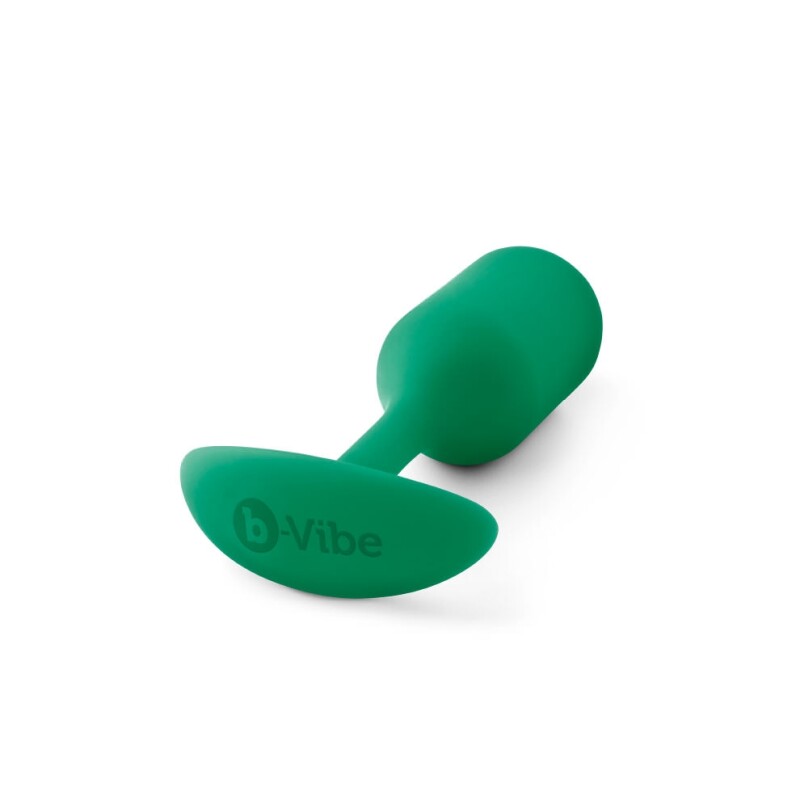 Анальна пробка зі зміщеним центром ваги B-Vibe Snug Plug 2, силіконова, зелена, 10.5 х 3 см - Изображение 3