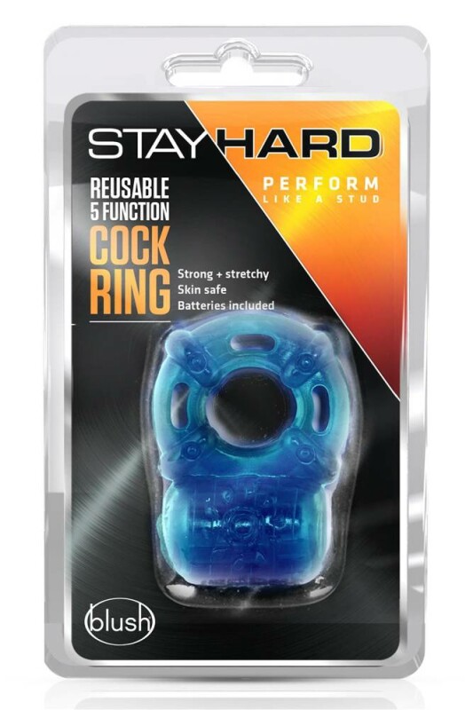 Вібро-ерекційне кільце Stay Hard синє, 3.8 см - Зображення 1
