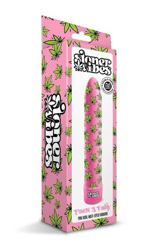Вібратор класичний Global Novelties Stoner Vibes із принтом, рожевий, 20.3 х 3.8 см - Изображение 1