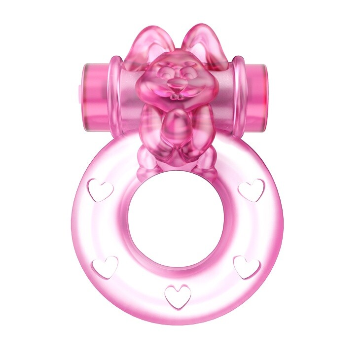 Ерекційне віброкільце Baile Bunny рожеве, 5 х 3.5 см - Зображення 1