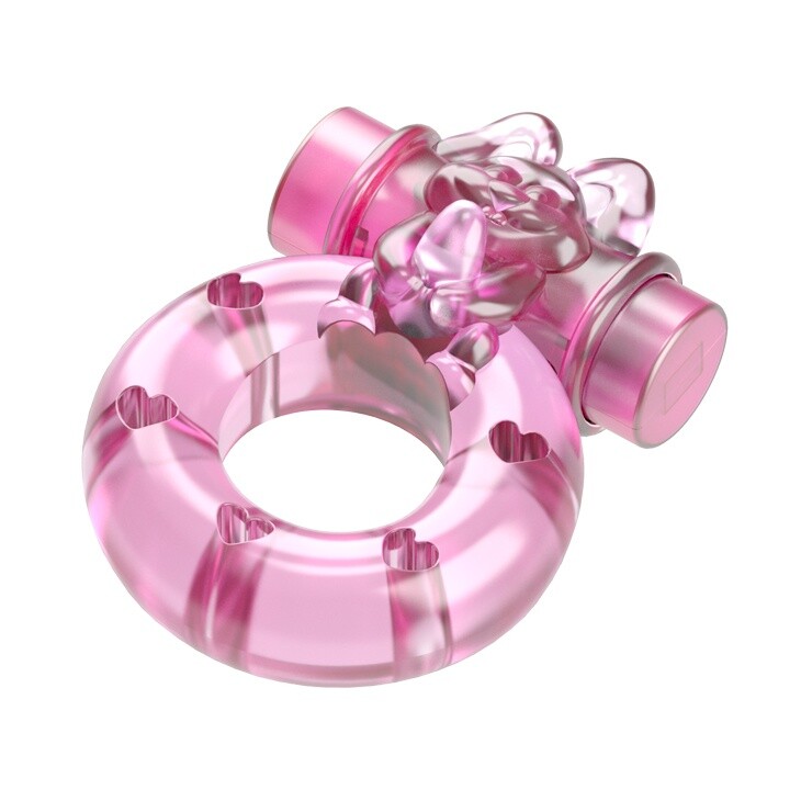 Ерекційне віброкільце Baile Bunny рожеве, 5 х 3.5 см - Зображення 3