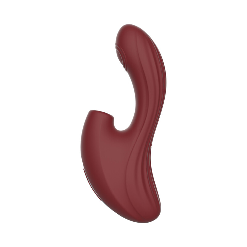 Вібратор-кролик Chisa Kissen Nymph із вакуумною стимуляцією, червоний, 18 х 3.7 см - Зображення 3