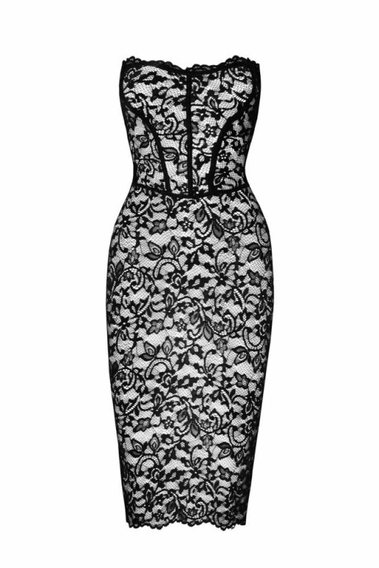 Еротична мереживна сукня, S, F301 Noir Handmade Catalyst зі шнурівкою, чорна - Изображение 5