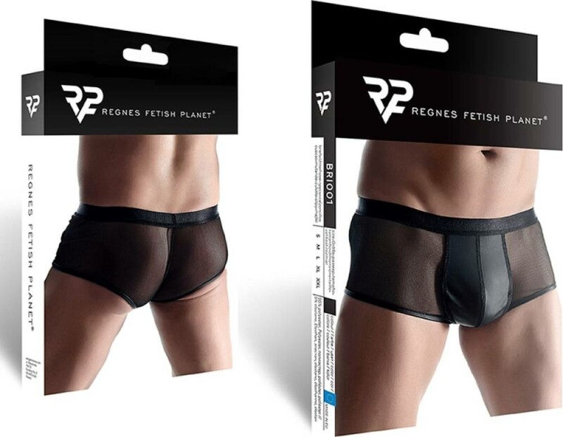 Сексуальні чоловічі трусики, S, Regnes Fetish Planet Boxer Wetlook чорні - Изображение 3
