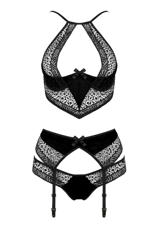 Комплект білизни спокусливий S/M Scarlet Passion, 3 предмети, чорний - Изображение 2