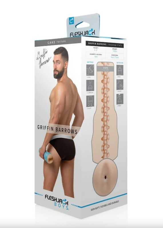 Маструбатор анус кібершкіра в колбі, Fleshjack Boys Griffin Barrows Cake Signature Butt, бежевий, 24.8 см - Изображение 1