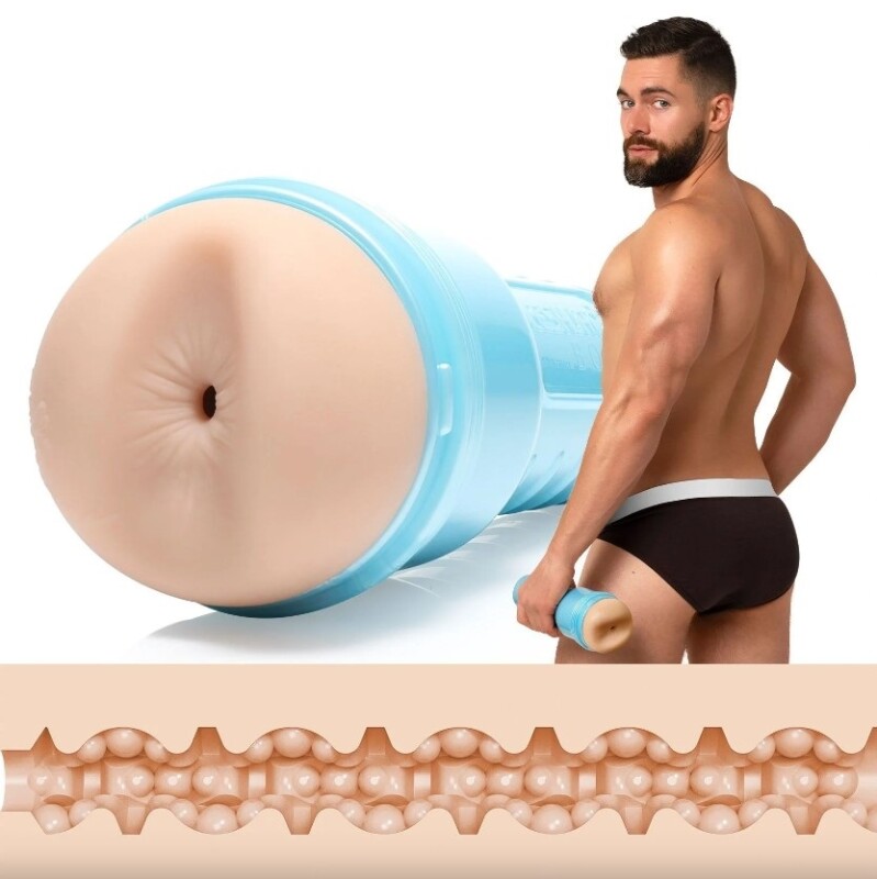 Маструбатор анус кібершкіра в колбі, Fleshjack Boys Griffin Barrows Cake Signature Butt, бежевий, 24.8 см