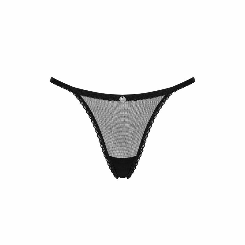 Трусики еротичні сітчасті XS/S Celia Noir Obsessive, чорні - Зображення 2
