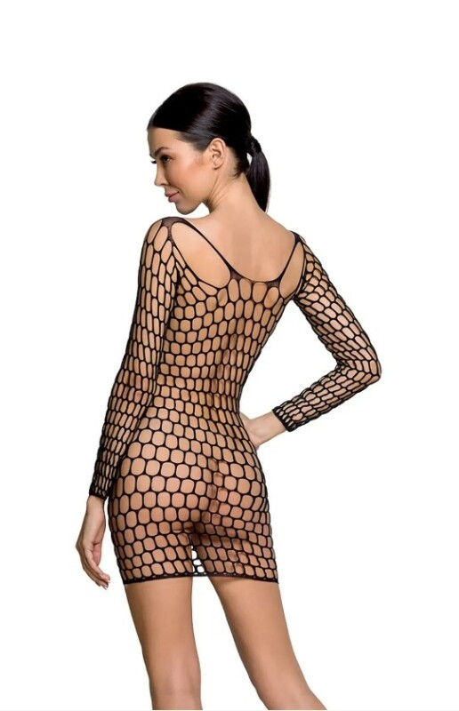 Сукня сітка Passion BS093, чорна, One size - Зображення 1