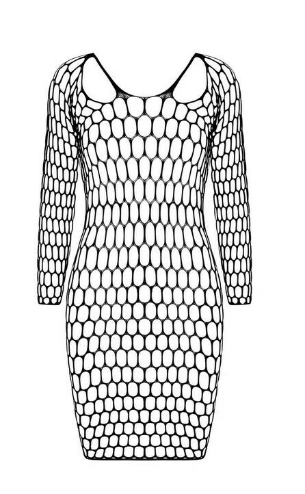Сукня сітка Passion BS093, чорна, One size - Зображення 3
