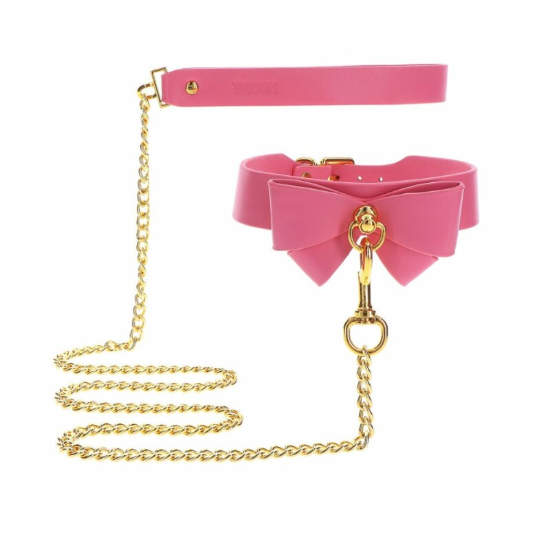 Нашийник із повідцем Taboom Malibu Collar and Leash із веганської шкіри, рожевий - Изображение 1