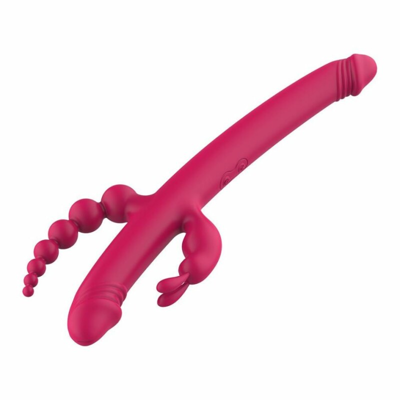 Вібратор з 4 стимулюючими кінцями Dreamtoys Essentials Anywhere Pleasure Vibe Pink рожевий, 40 см х 3.7 см - Зображення 2