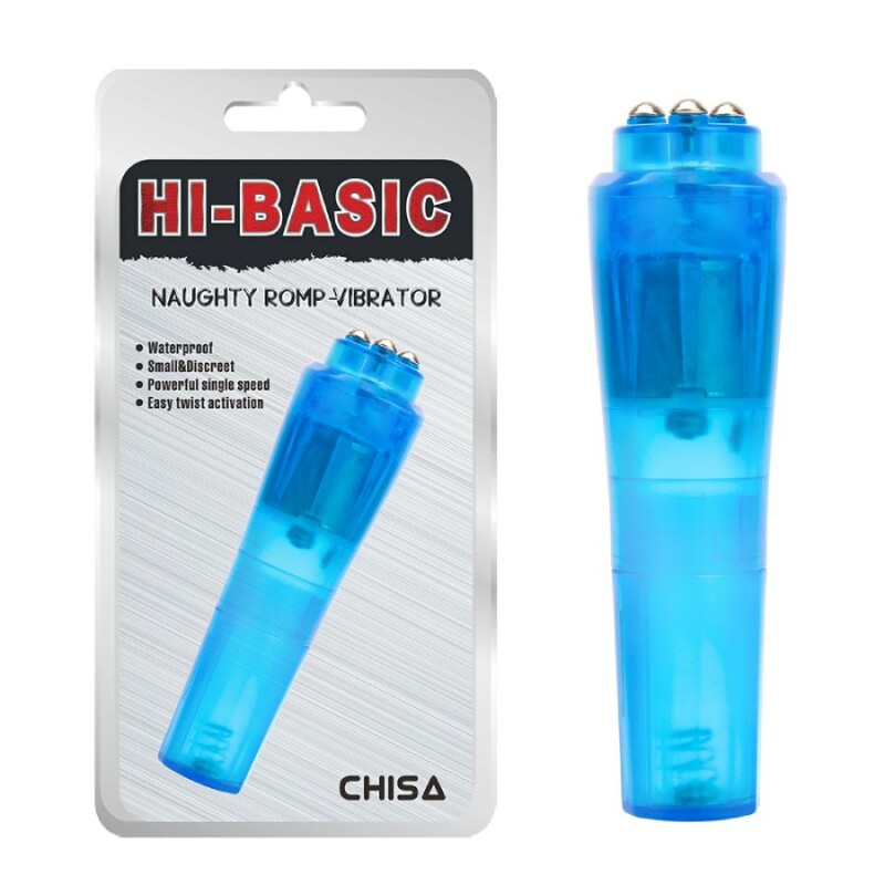 Вібратор для клітора Chisa HiBasic Naughty Romp блакитний, 10 х 2.1 см