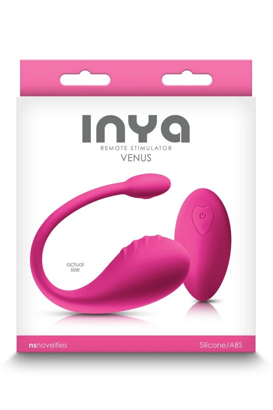 Віброяйце з пультом Inya Venus NS Novelties, силіконове, рожеве, 20 х 3.5 см - Изображение 1