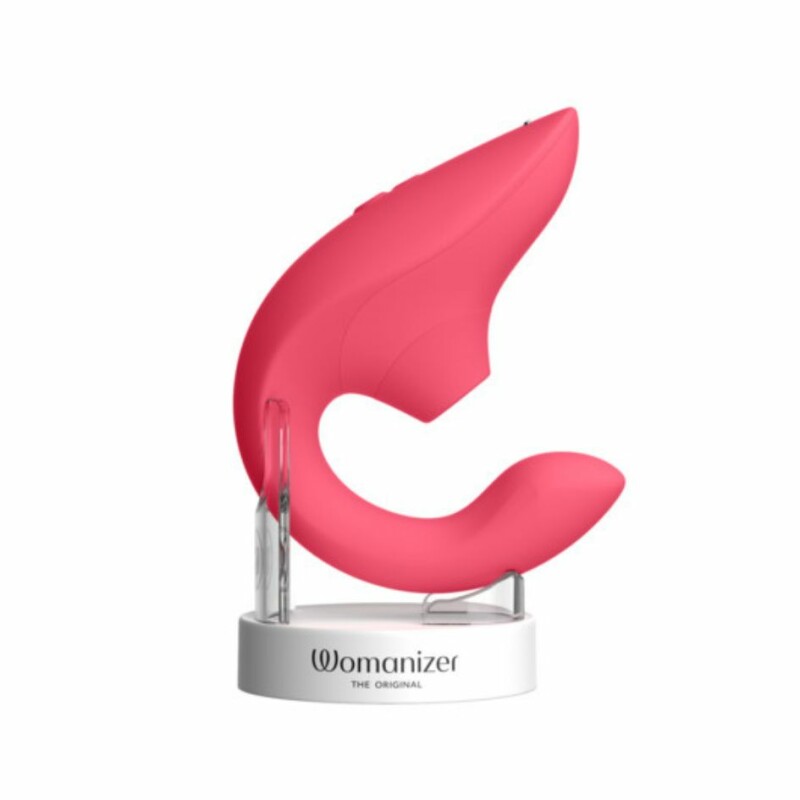 Вібратор-стимулятор подвійний Womanizer Blend Vibrant Rose для точки G і клітора, вакуум і вібрація, кораловий - Изображение 8
