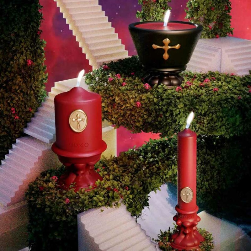 Свеча восковая UPKO DREAMING of GARDEN низкотемпературная, красная, 270 г - Зображення 3