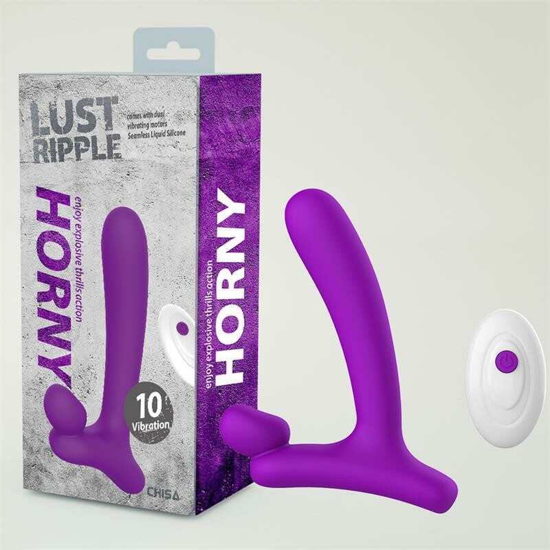 Вібратор зі стимуляцією клітора Chisa Horny hunter vibrating в формі букви L, фіолетовий, 16 х 3.8 см - Изображение 5