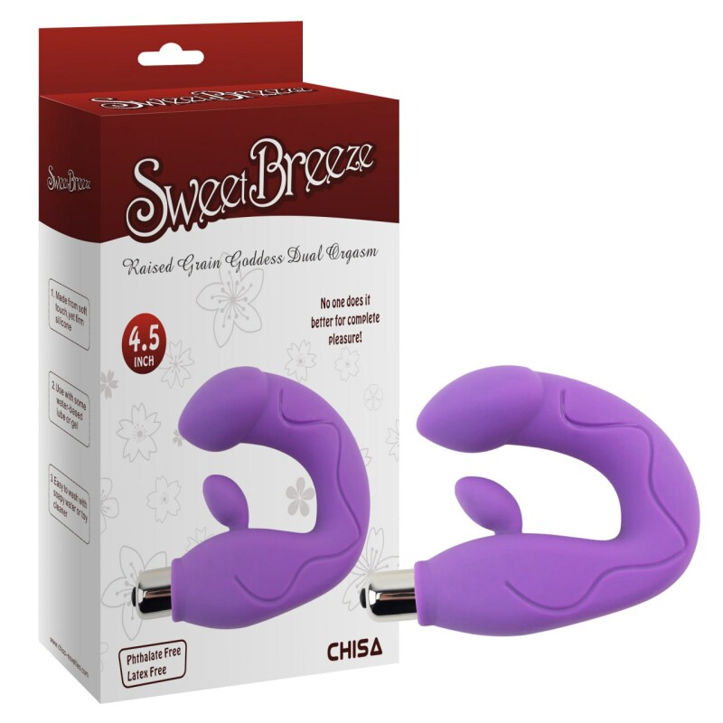 Вібратор для точки G і клітора Chisa SweetBreeze вигнутий, фіолетовий, 25 х 4 см