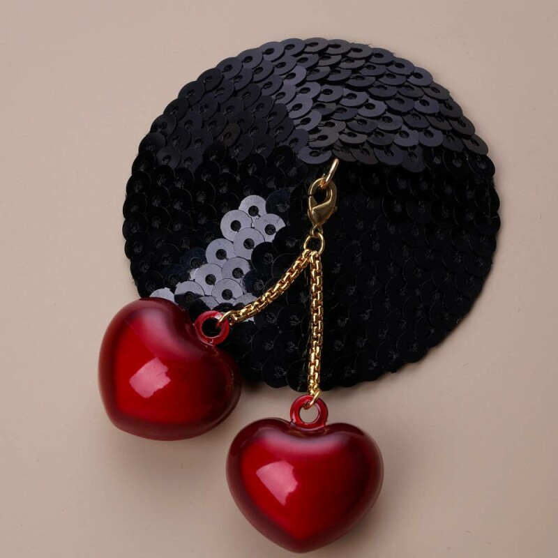 Пестиси на соски із дзвіночками у формі вишень Water Chiming Bells UPKO, чорно-червоні - Изображение 6