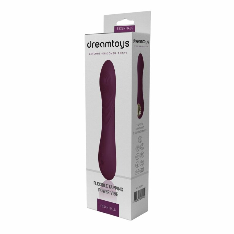 Вібратор гнучкий з пульсацією Dream Toys Essentials Tapping Power Vibe фіолетовий, 22.5 х 3.7 см - Изображение 2