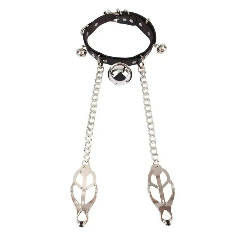 Нашийник із затискачами для сосків Chisa Sins Master Control Collar with Nipple Clamps БДСМ набір - Изображение 1