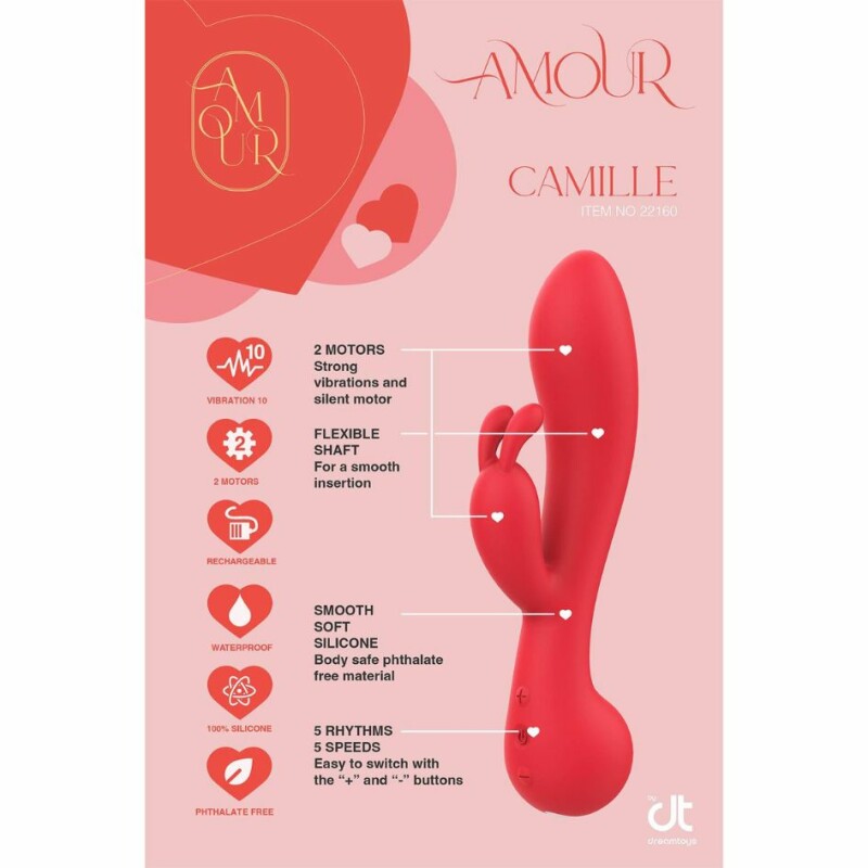 Вібратор кролик Dream Toys Amour Camille червоний, 22 х 4.1 см - Изображение 7