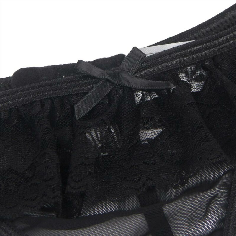 Трусики-підв'язки Star Night Lace Garter Panties чорні, XS-S - Изображение 4