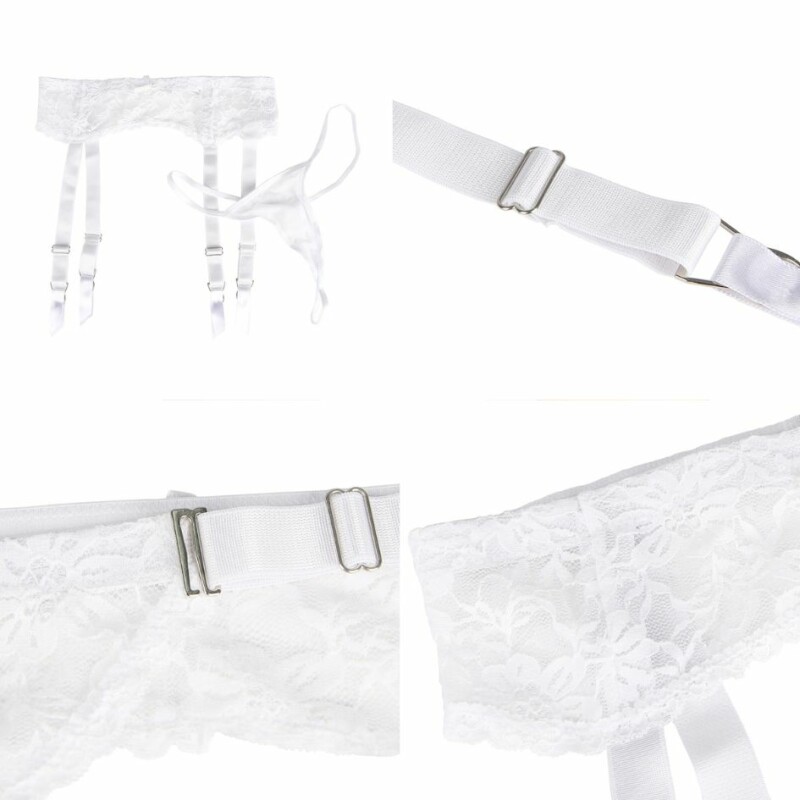 Пояс для панчіх з трусиками Star Night Lace Garter and Panty білий, XS-S - Зображення 4