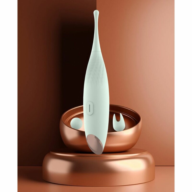 Кліторальний вібратор Dream Toys Pin Point для точкової стимуляції, зелений, 16 х 1.2 см - Зображення 9