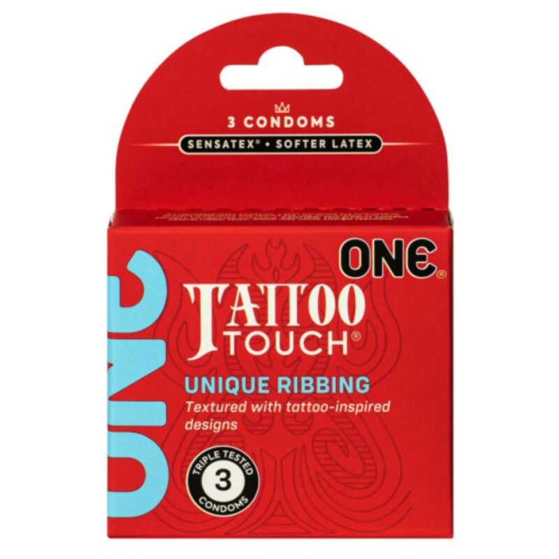 Презервативи з візерунками тату ONE Tattoo Touch упаковка, 3 ш - Изображение 3