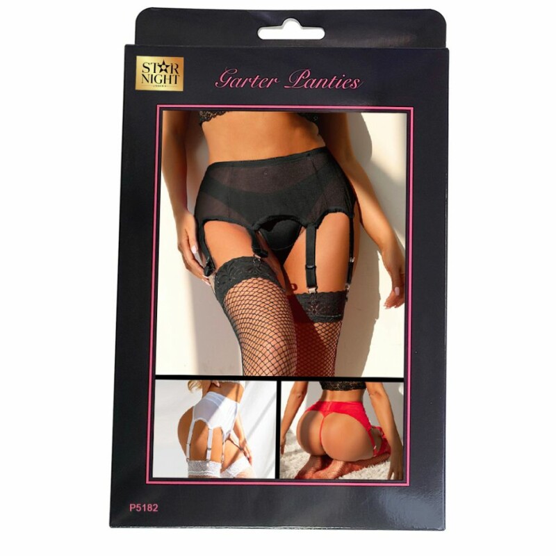 Пояс для панчіх з трусиками Star Night Sexy Garter Panty білі, XS-S - Изображение 5