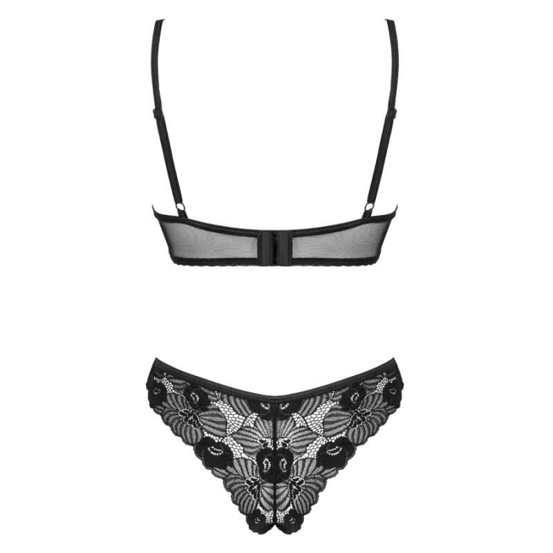Комплект трусики та бюстгальтер Obsessive Serena Love Set, чорний, XS-S - Изображение 3