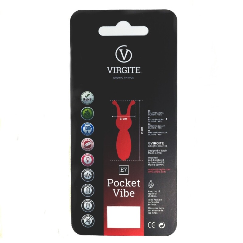 Міні-вібратор для клітора Pocket Vibe, чорний, 9 х 3 см - Изображение 1