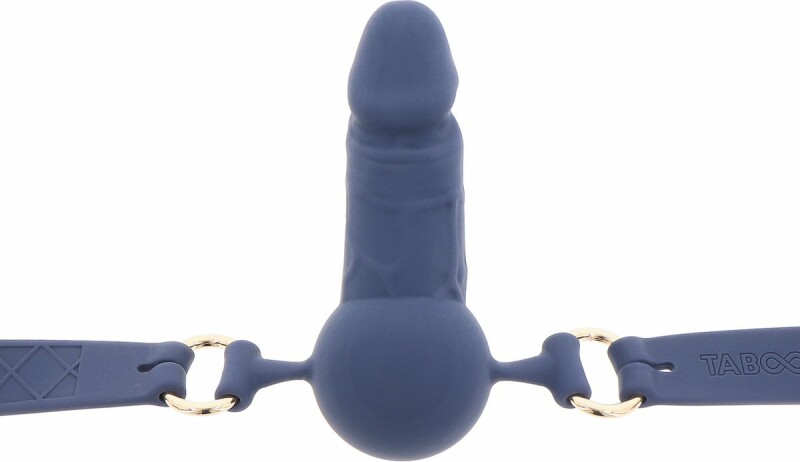 Кляп у вигляді пеніса Taboom Silicone Supreme, силіконовий, синій, 3.5 см - Зображення 2