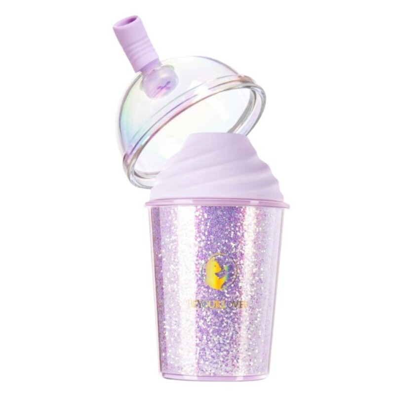 Вакуумний стимулятор у формі стаканчика з трубочкою BeYourLover Joy Cup сяючий бузковий, 9.1 х 4.6 см - Зображення 1