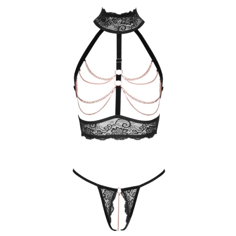 Сексуальний комплект з доступом Abierta Fina Chain Set, чорний, XL - Изображение 3