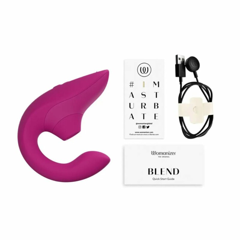 Вібратор-стимулятор подвійний Womanizer Blend Vibrant Pink для точки G і клітора, вакуум і вібрація, рожевий - Зображення 6