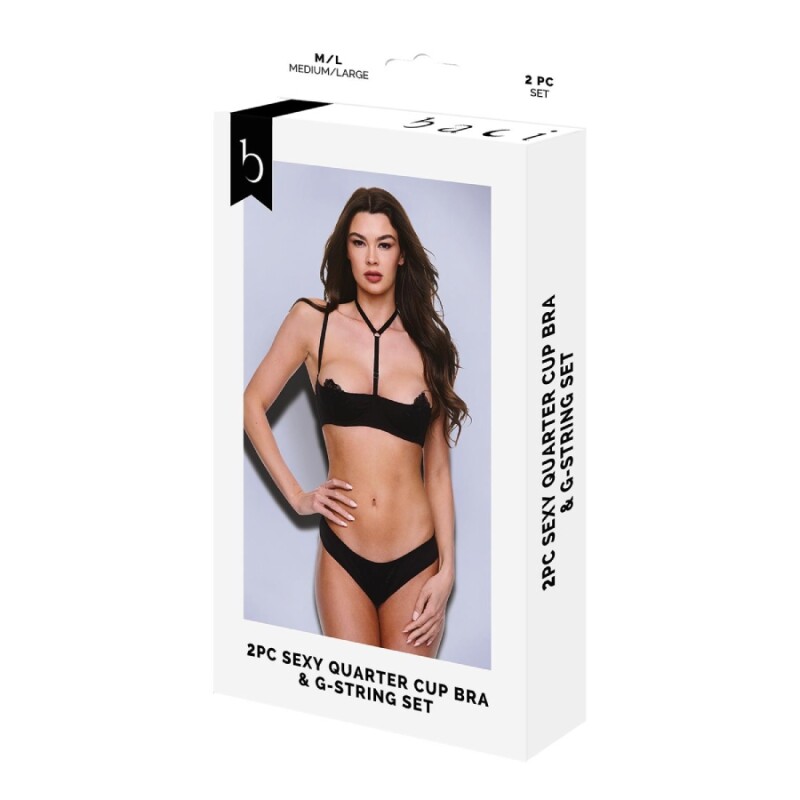 Комплект Baci Lingerie бюстгальтер та стрінги, чорний, S-M - Изображение 2